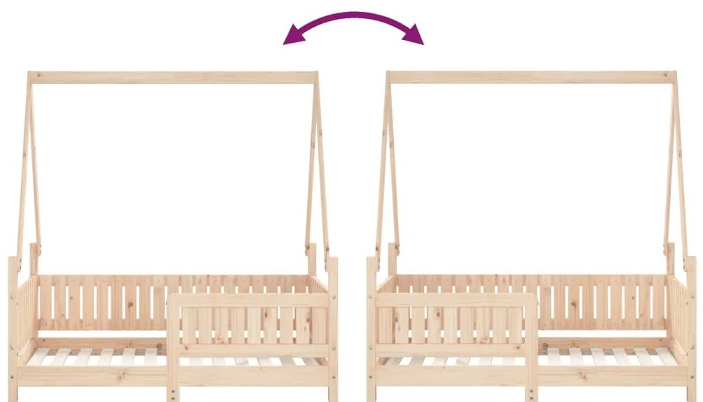 Estrutura de cama infantil 70x140 cm pinho maciço