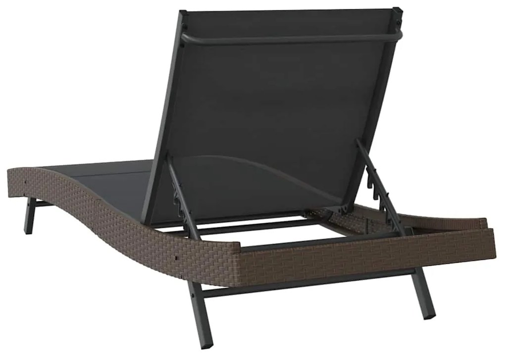 Espreguiçadeira Castanho 197 x 70 x 82 cm Rattan Sintético