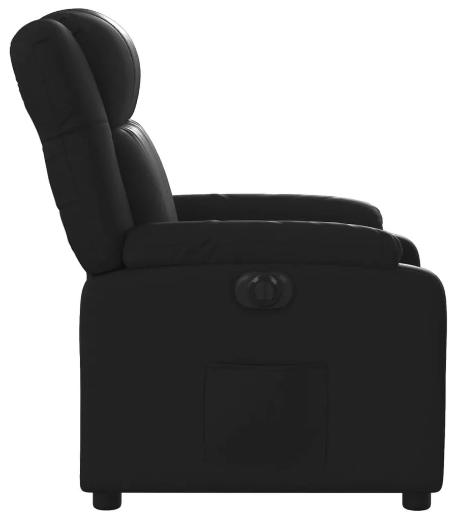 Poltrona reclinável elétrica couro artificial preto