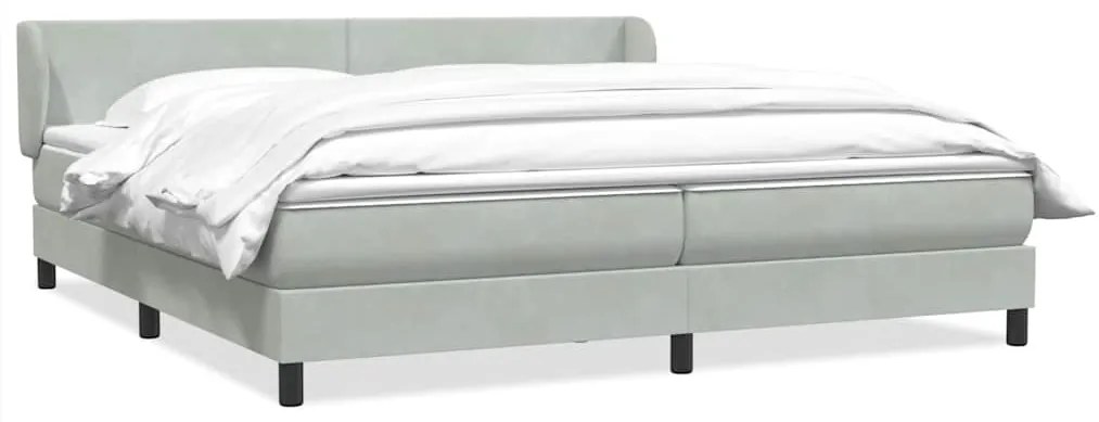 vidaXL Cama com molas/colchões cinzento-claro 200x210 cm veludo