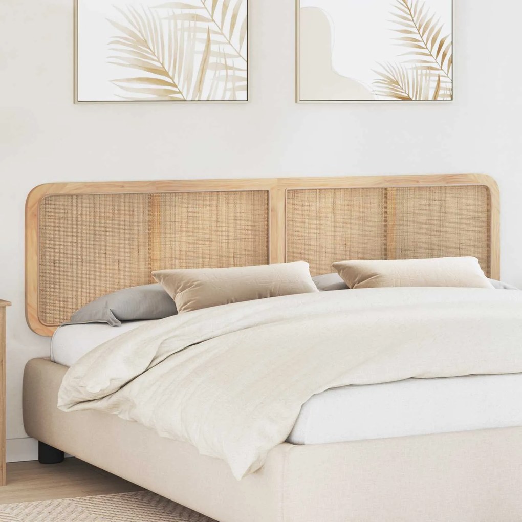 vidaXL Cabeceira com cabeceira Natural 200 x 55 x 3 cm Vime