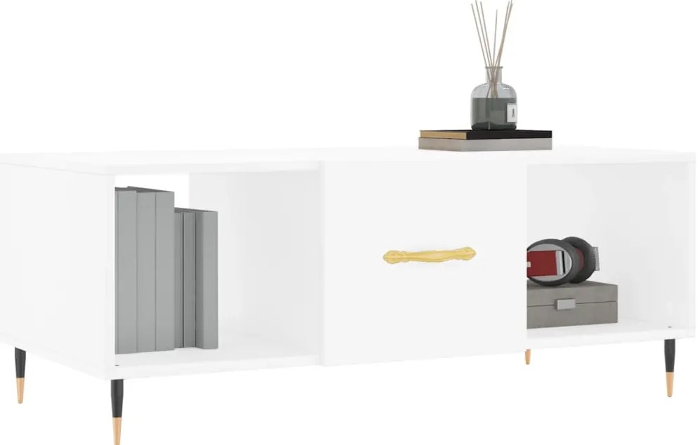 Mesa de centro 102x50x40 cm madeira processada branco