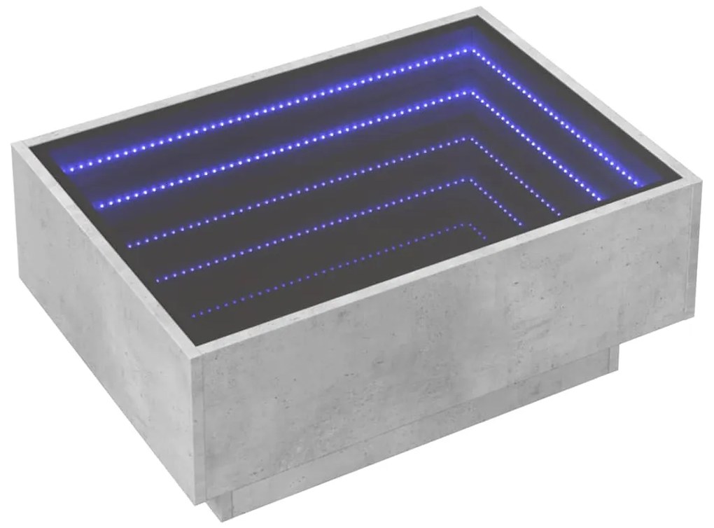 Mesa de centro c/ LEDs 70x50x30 cm derivados de madeira