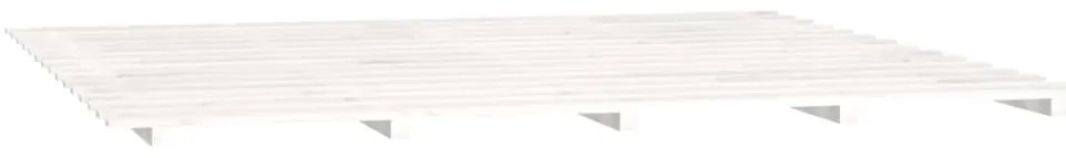 Estrutura de cama madeira de pinho maciça 180x200 cm branco