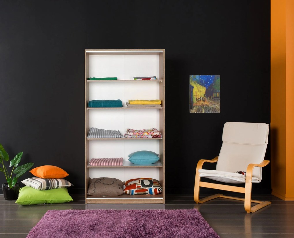 Roupeiro "Coral" – Salmão &amp; Branco – 94 x 182 x 52 cm – Design Moderno