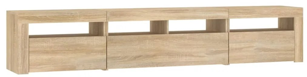 Móvel de TV com luzes LED 210x35x40 cm carvalho sonoma