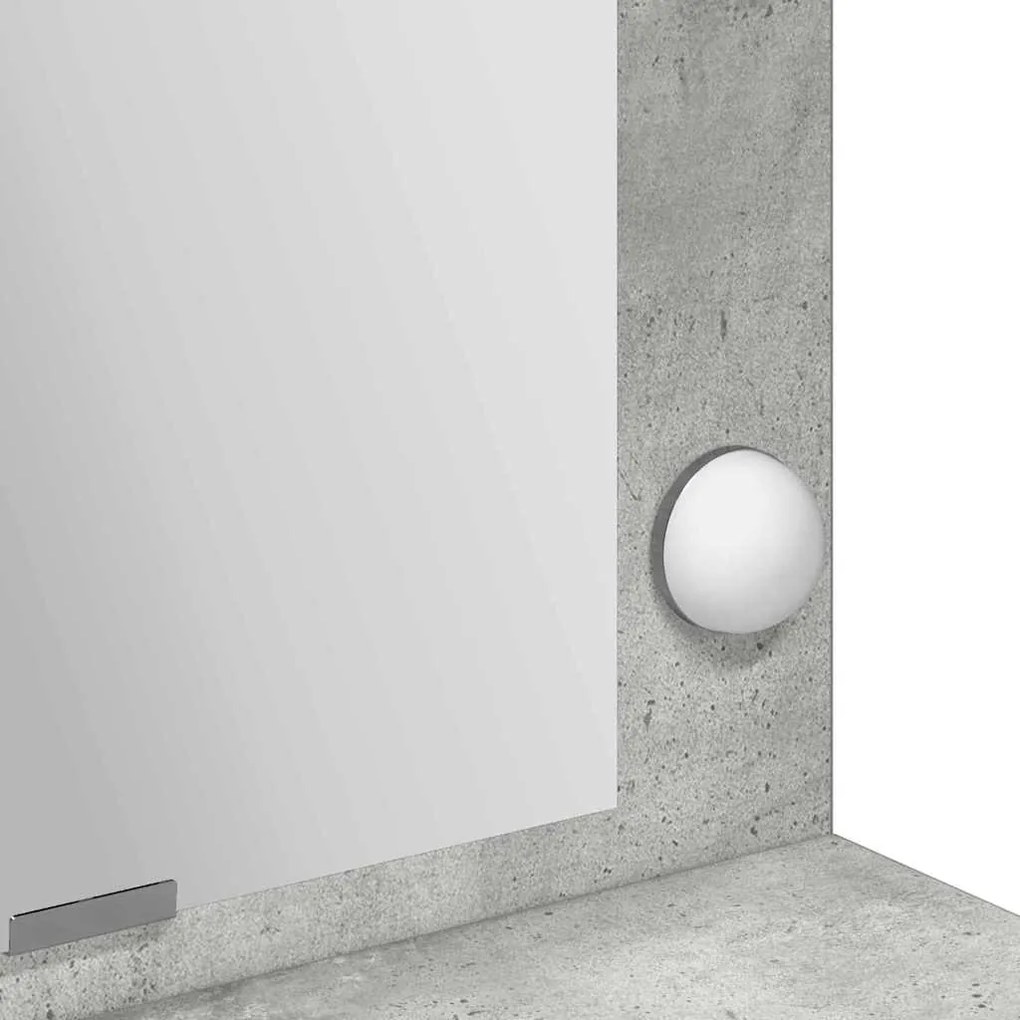 Mesa de Maquilhagem com Luzes LED Cinza Concreto 100x41x135 cm