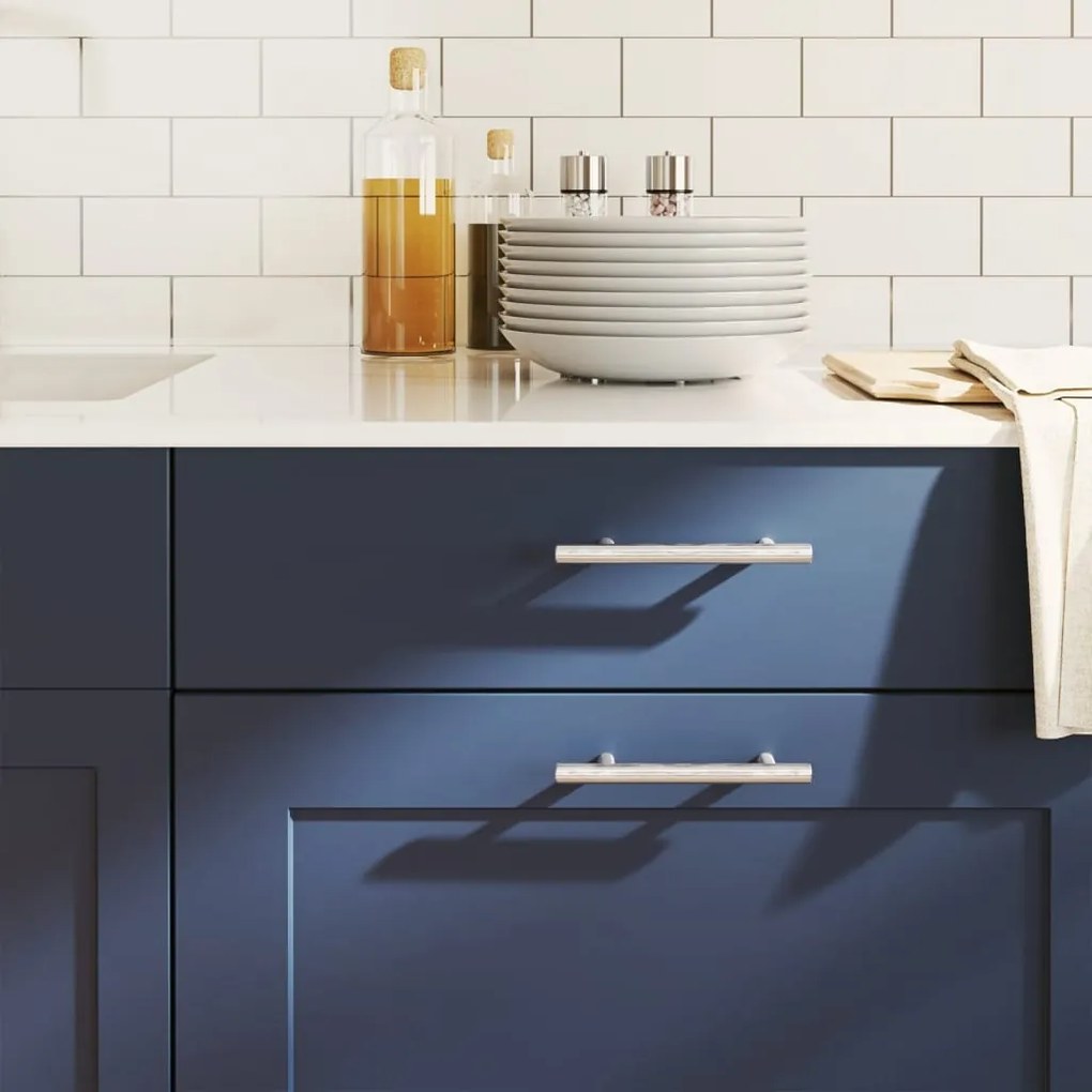 vidaXL Puxadores para móveis 20 pcs 96 mm aço inoxidável prateado