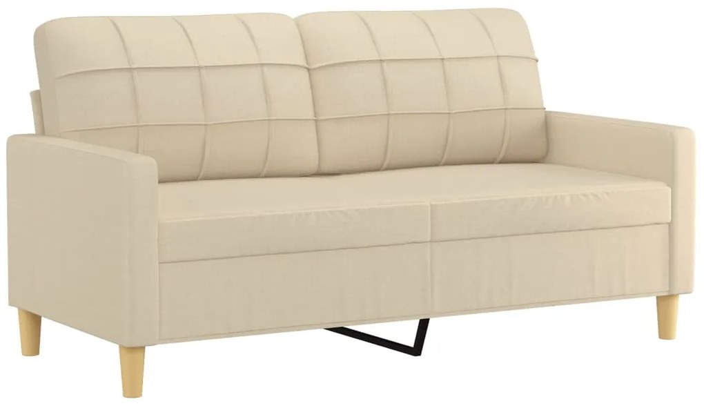 3 pcs conjunto de sofás com almofadas tecido cor creme