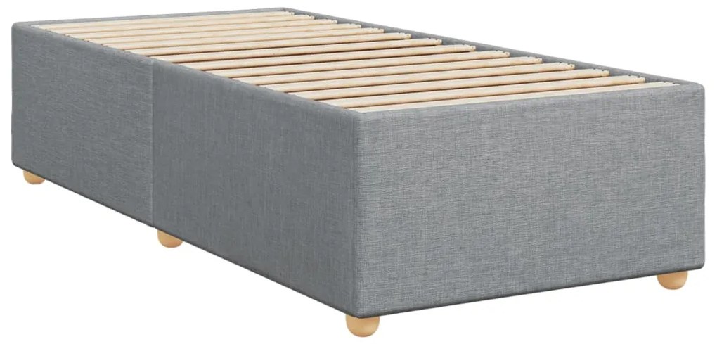 Cama com molas/colchão 100x200 cm tecido cinzento-claro