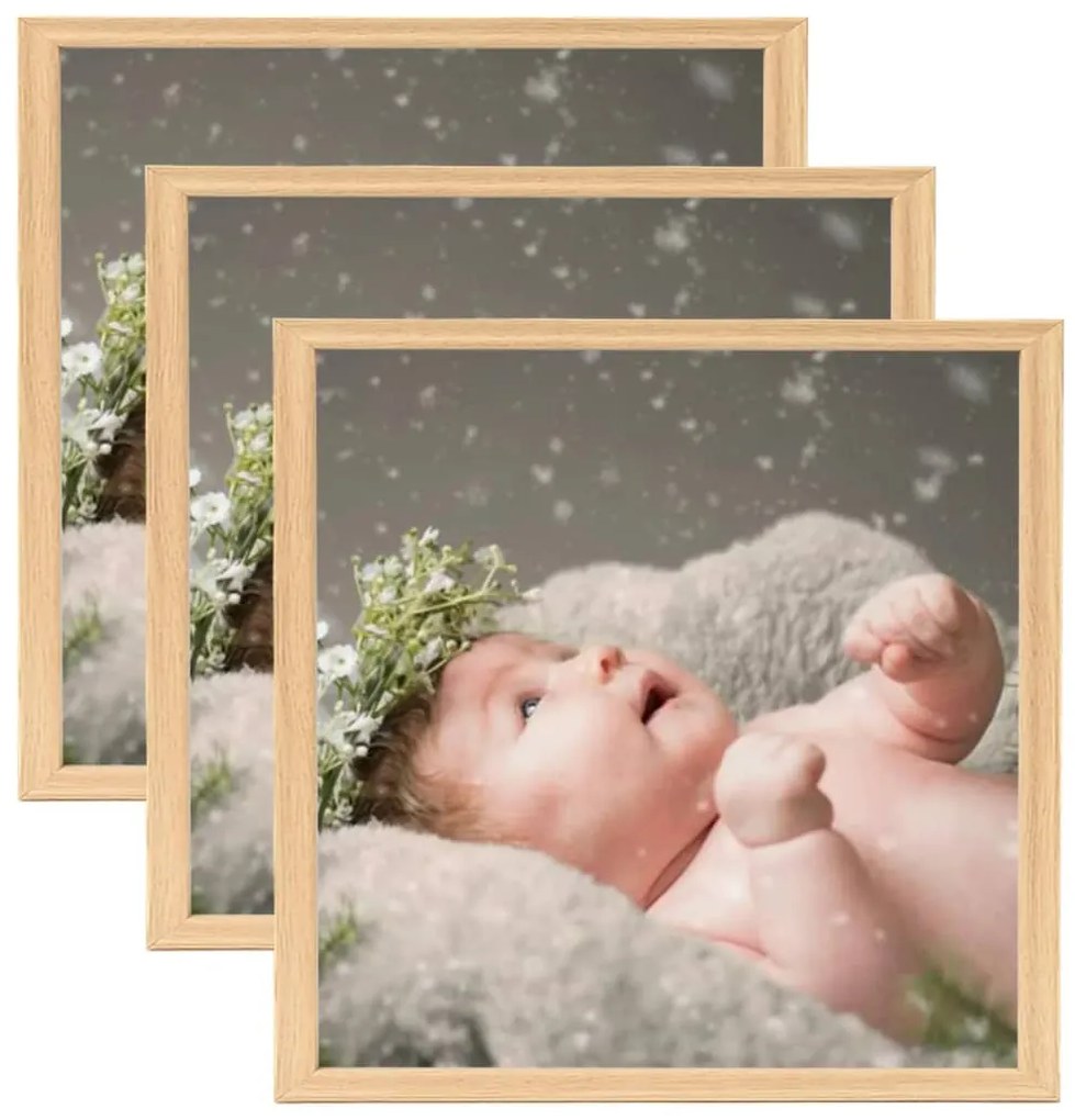 vidaXL Molduras para parede 3 pcs 50x50 cm carvalho-claro