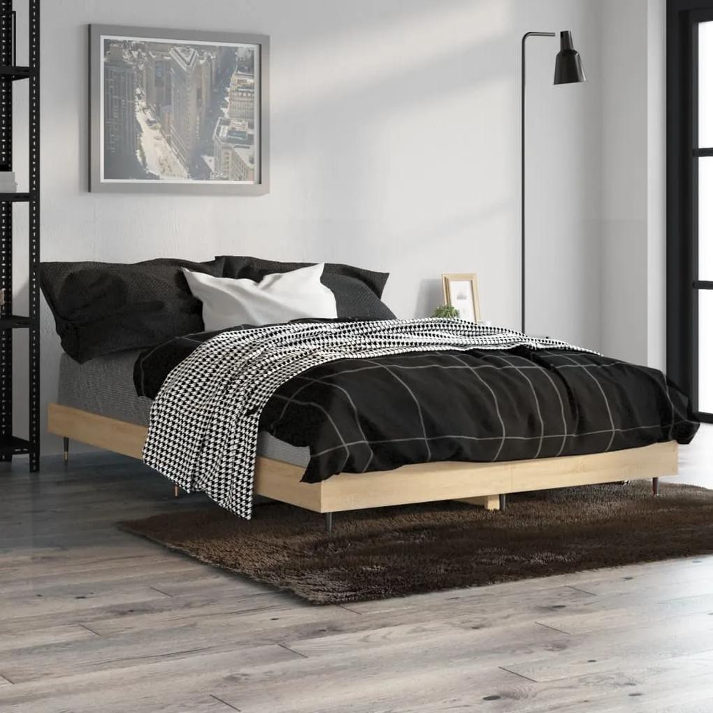 Estrutura de cama 120x190 cm derivados madeira carvalho sonoma