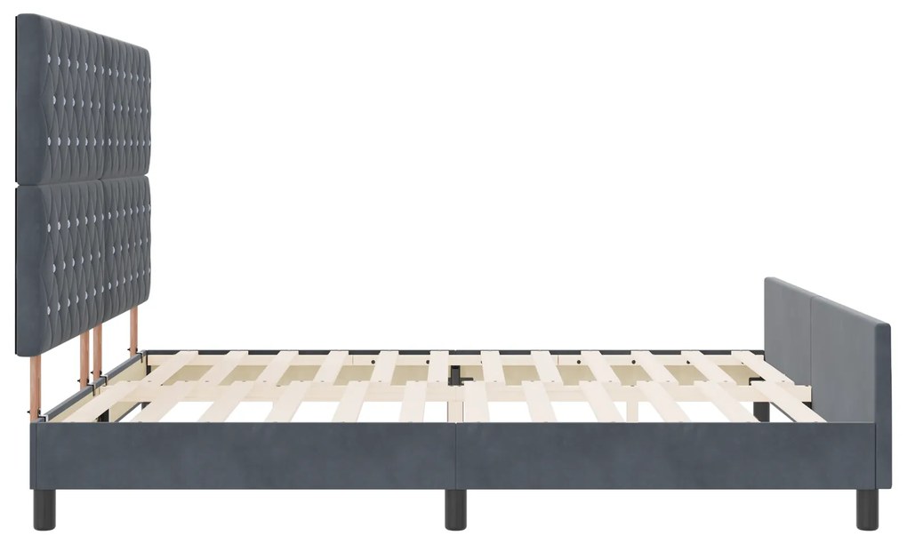 Cama vidaXL Cinza Escuro 180x200 cm Veludo