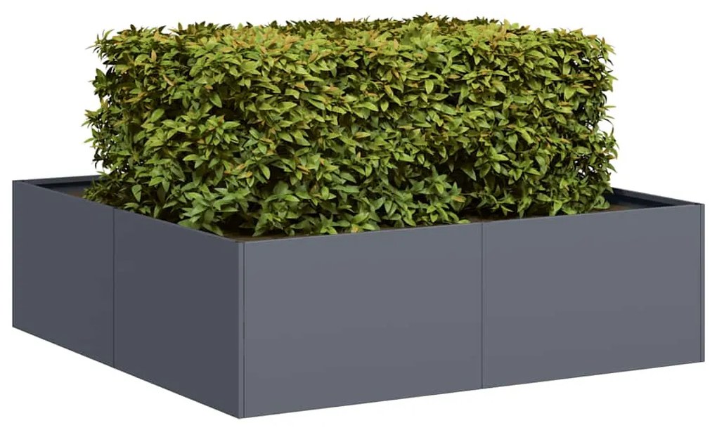 vidaXL Vaso/floreira 100x100x30 cm aço antracite