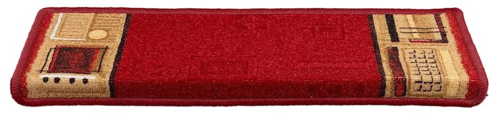 Tapetes de escadas adesivos 10 pcs 65x21x4 cm vermelho