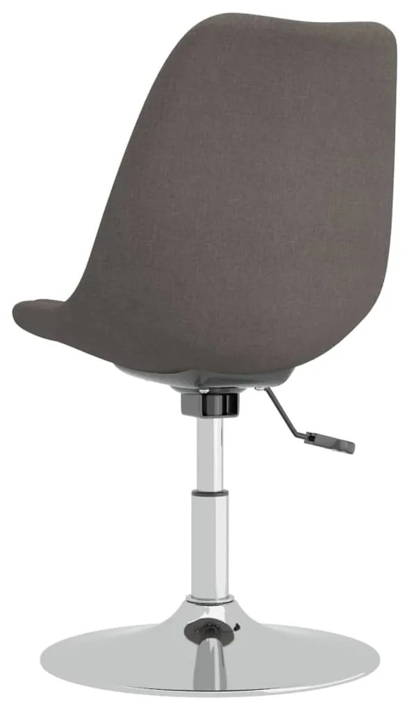 Cadeiras de jantar giratórias 4 pcs tecido cinzento-escuro