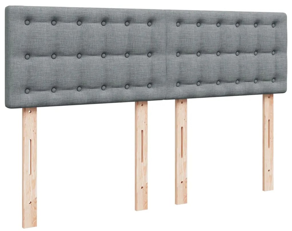 Cama com molas/colchão 140x190 cm tecido cinzento-claro