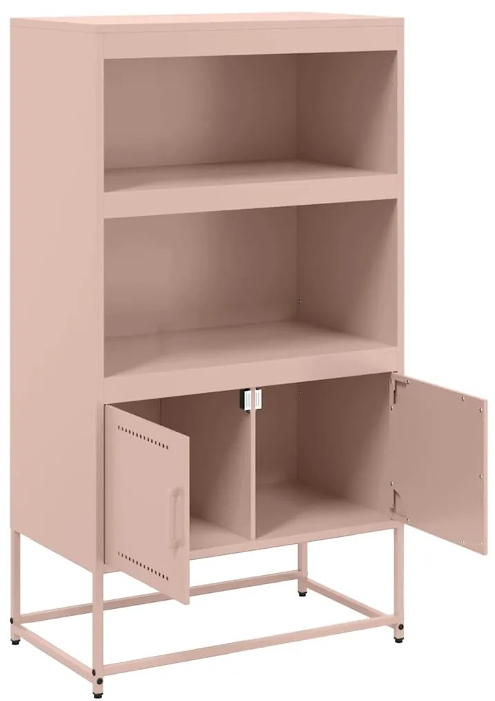 Aparador alto 68,5x38,5x123,5 cm aço rosa