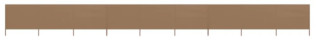 vidaXL Para-vento com 9 painéis em tecido 1200x120cm cinza-acastanhado
