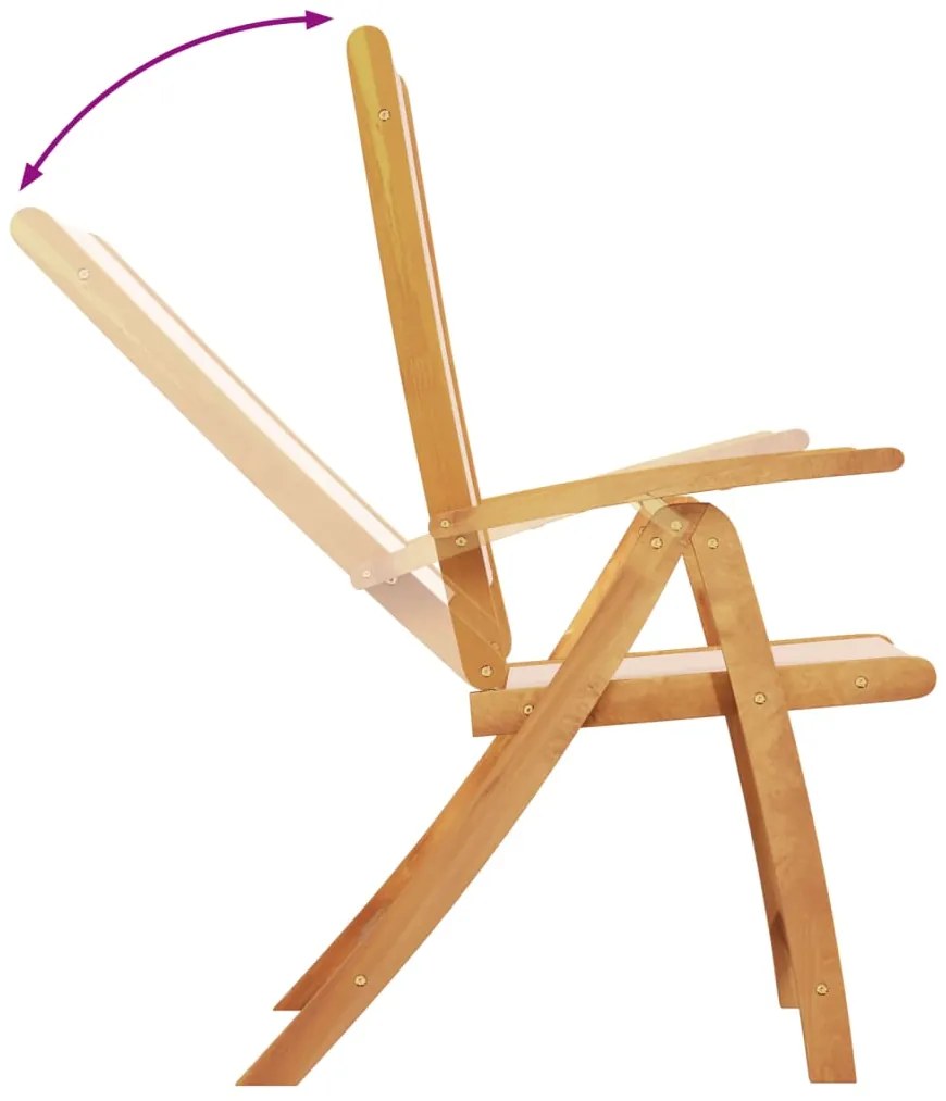 5 pcs conjunto de jantar para jardim acácia maciça e textilene