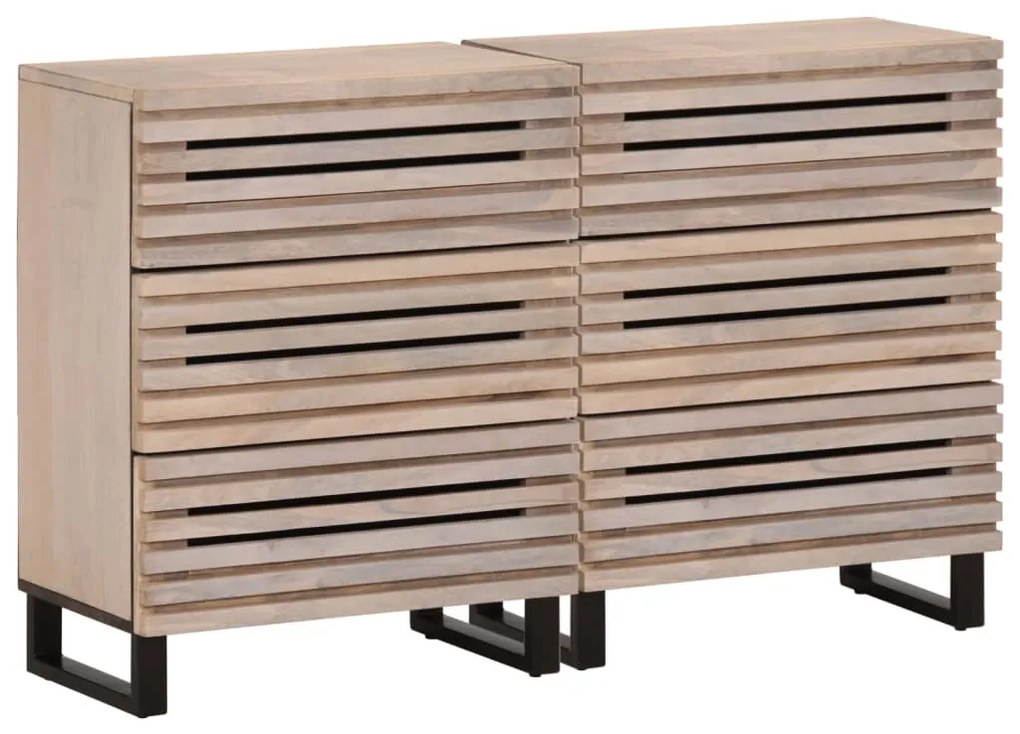 vidaXL Aparadores 2 pcs 60x34x75 cm madeira de mangueira maciça