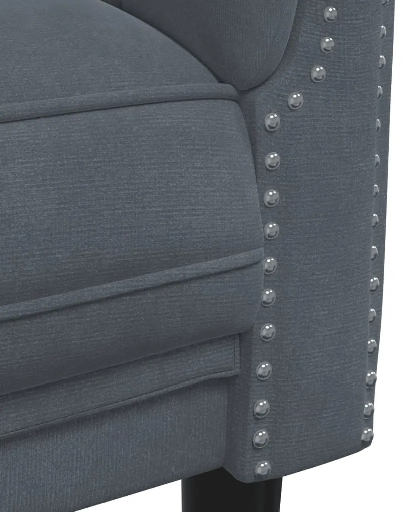3 pcs conjunto de sofás veludo cinzento-escuro