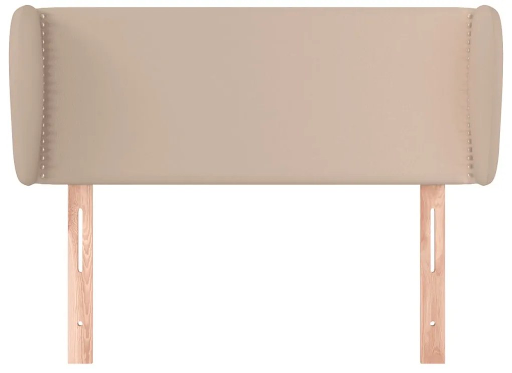 Cabeceira cama abas couro artificial 103x23x78/88 cm cappuccino