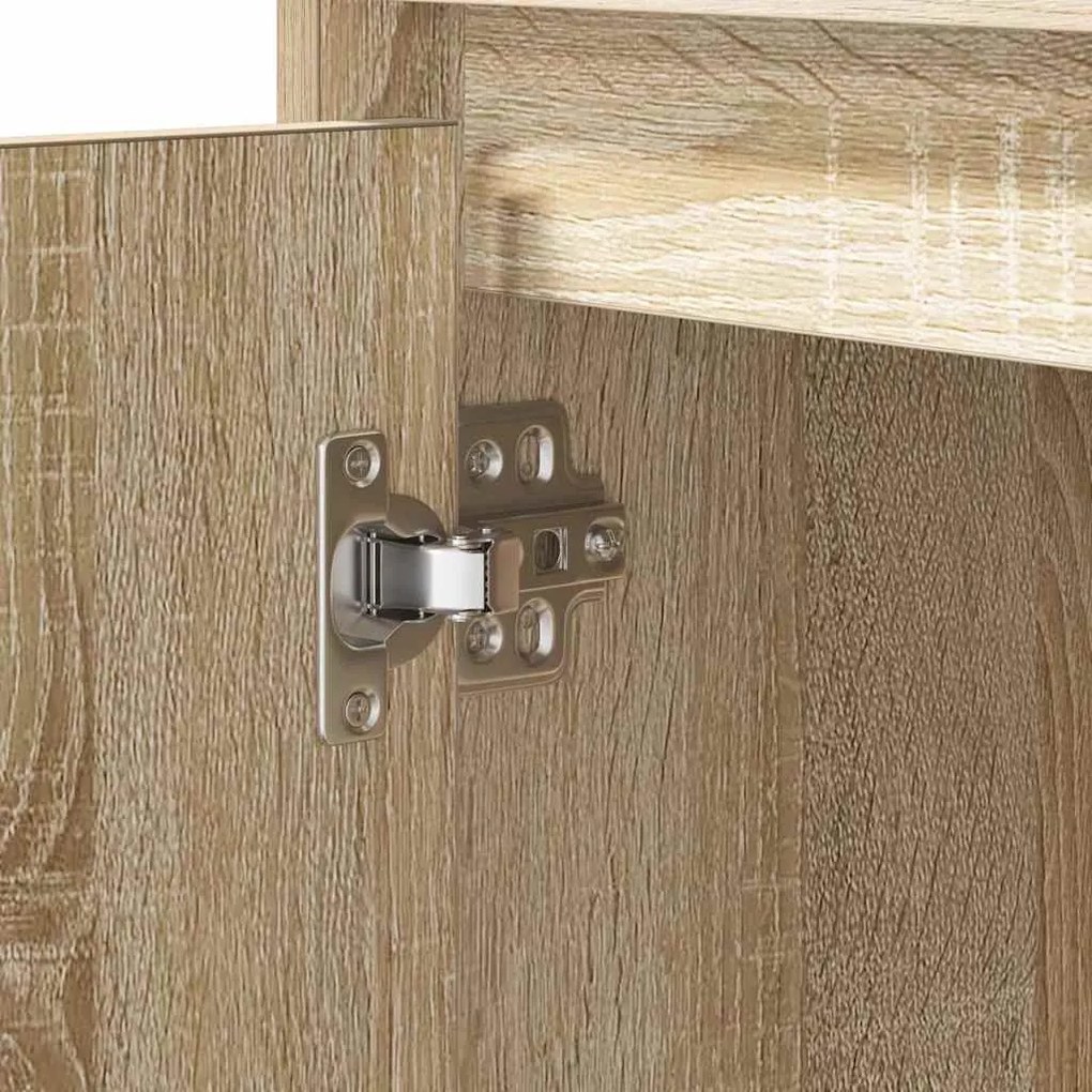 Criado-mudo com LED Carvalho Sonoma 50x34,5x50 cm