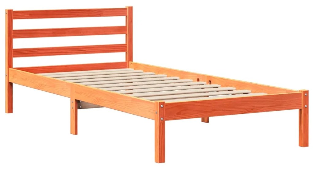 Cama com estante sem colchão 75x190 cm madeira maciça