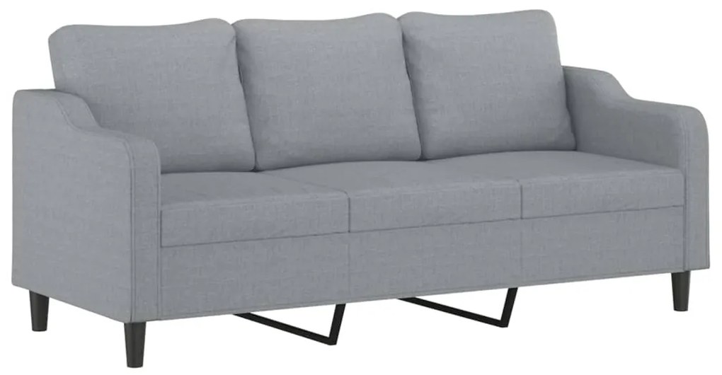 4 pcs conjunto de sofás com almofadas tecido cinzento-claro