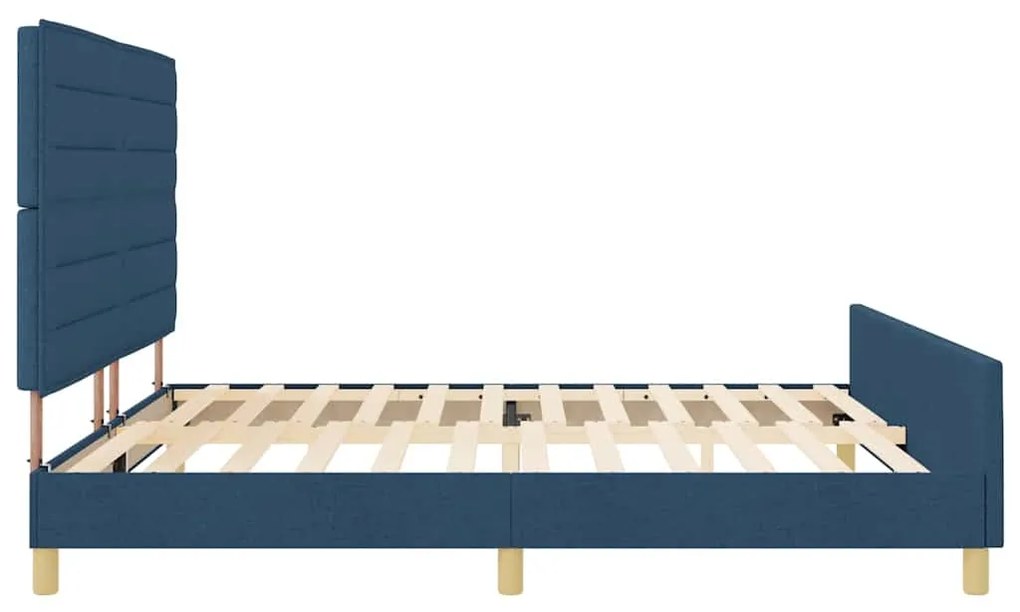 Cama vidaXL Azul 200x200 cm Tecido