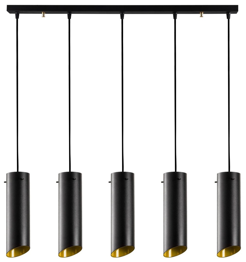 Candeeiro de Teto Sivani – Preto e Amarelo – 85 x 8 cm