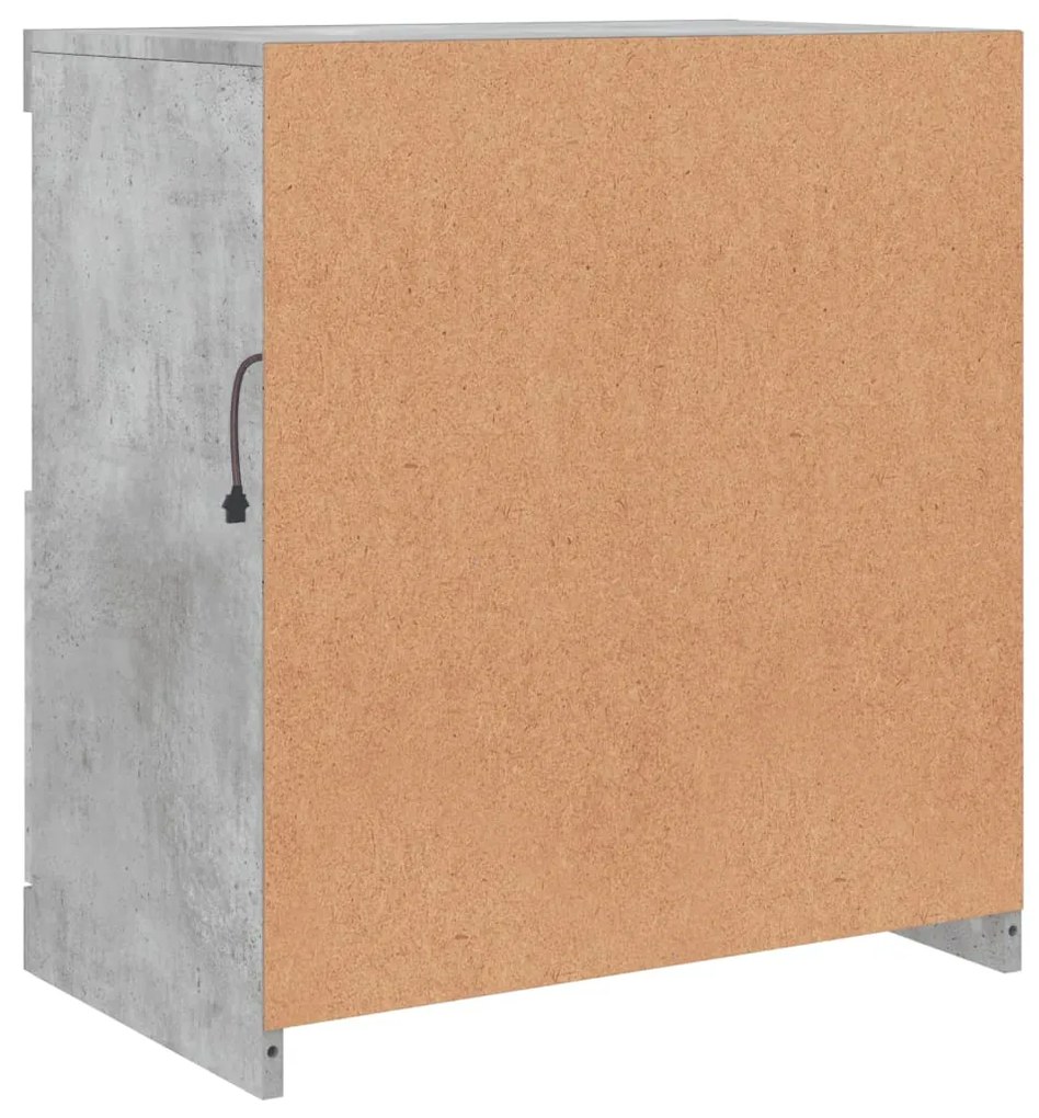 Aparador com luzes LED 60x37x67 cm cinzento cimento