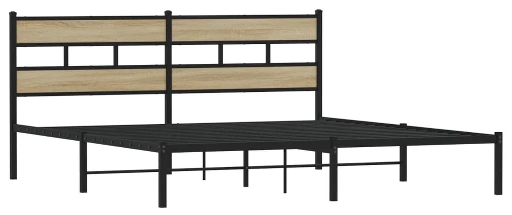 Estrutura de cama sem colchão 183x213cm metal carvalho sonoma