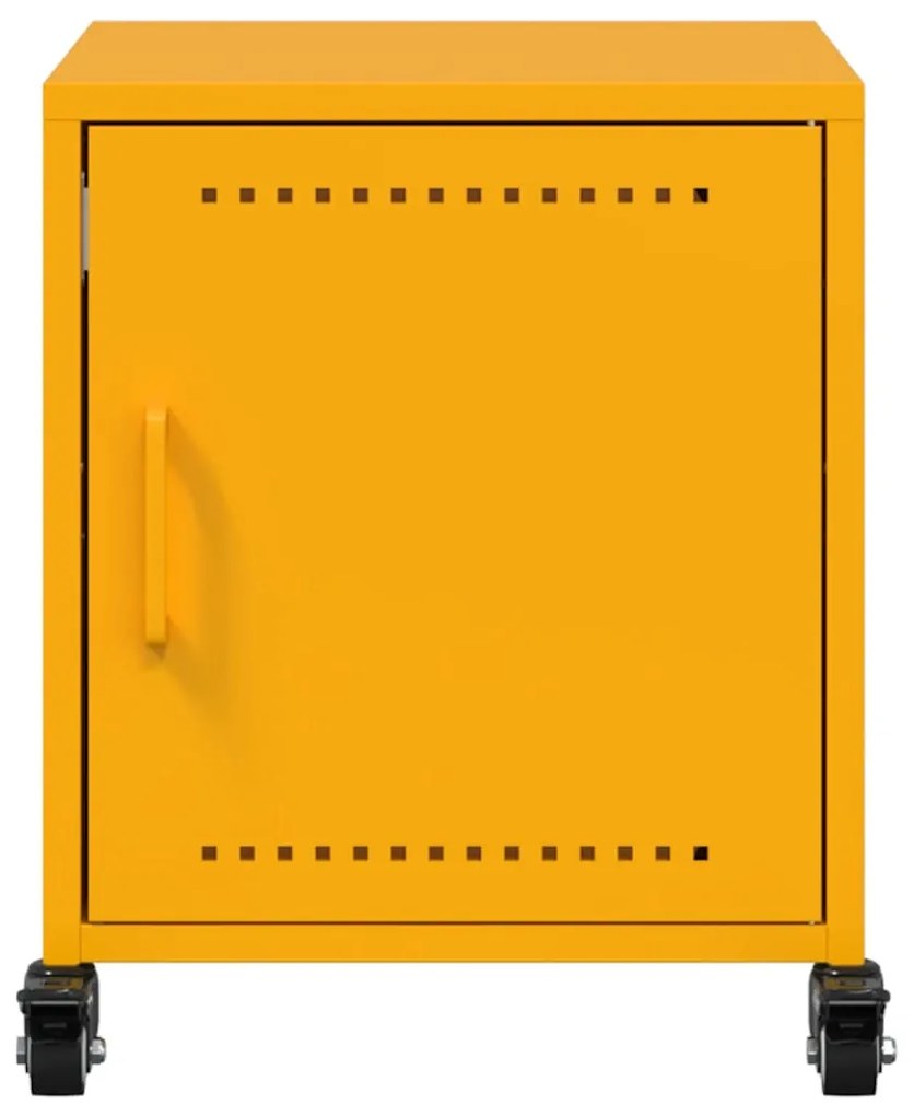Mesa de cabeceira 36x39x43,5 cm aço amarelo mostarda