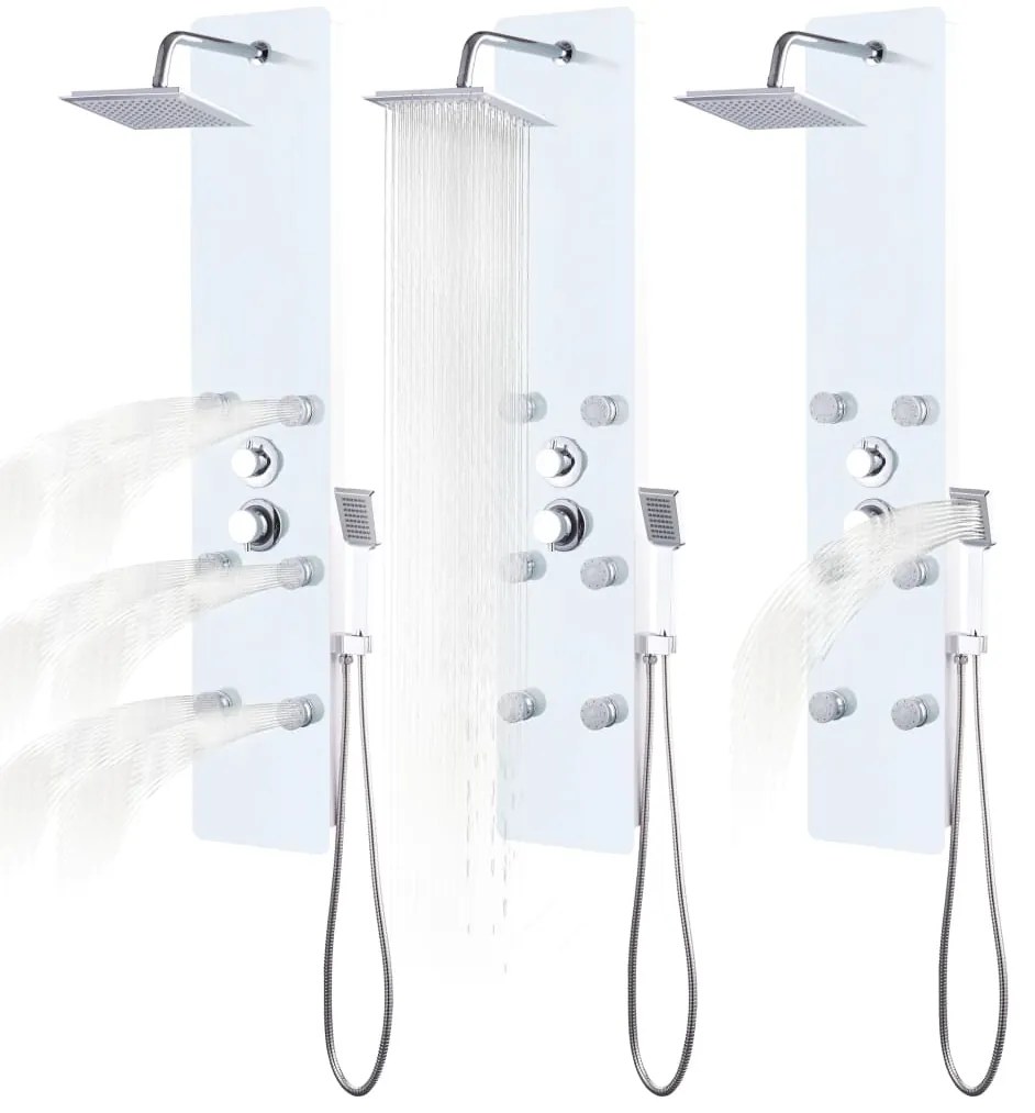Coluna de duche em vidro 25x44,6x130 cm branco