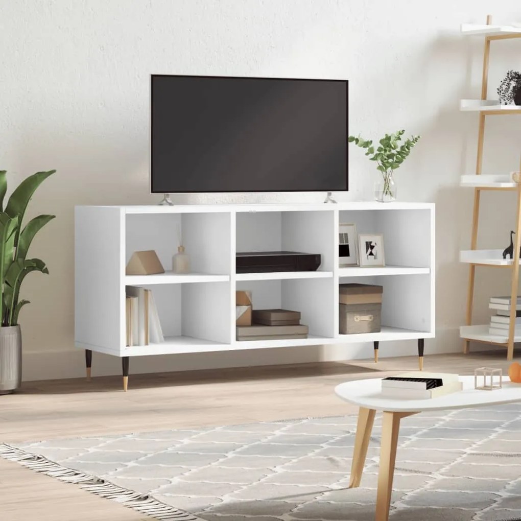 vidaXL Armário de TV 103,5x30x50 cm derivados de madeira branco