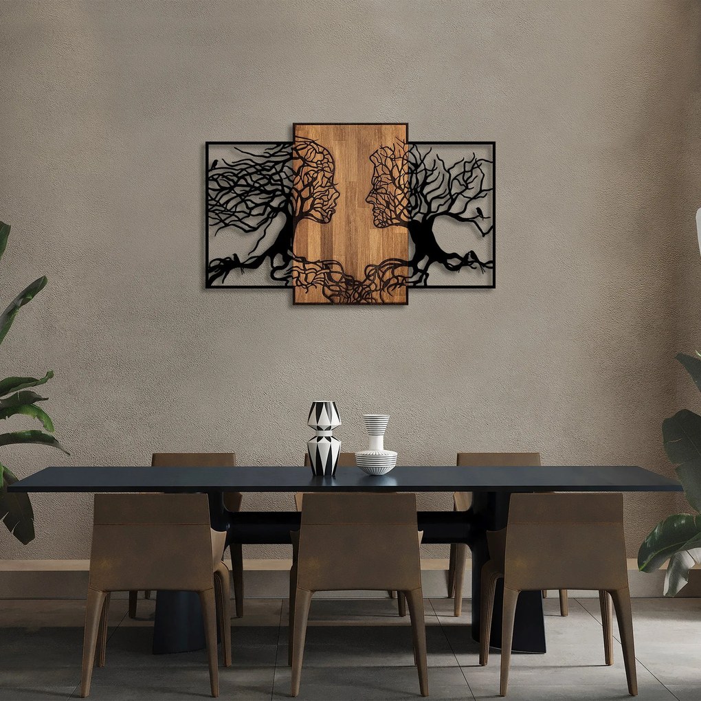 Acessório Decorativo de Parede Tree Love – Preto e Noz – 125 x 3 x 79