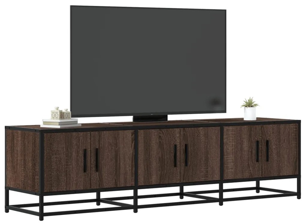 Móvel p/ TV 150x35x41 cm deriv. madeira/metal carvalho castanho