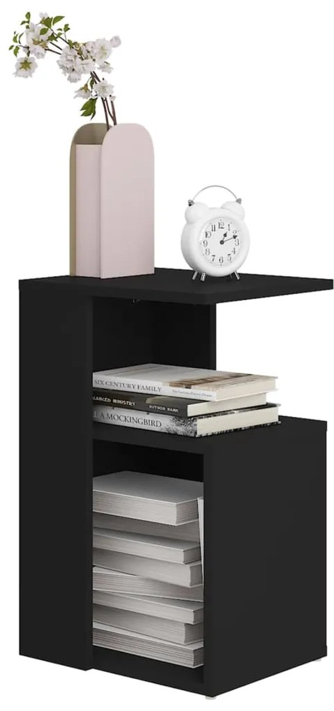 Mesa de apoio 36x30x56 cm contraplacado preto
