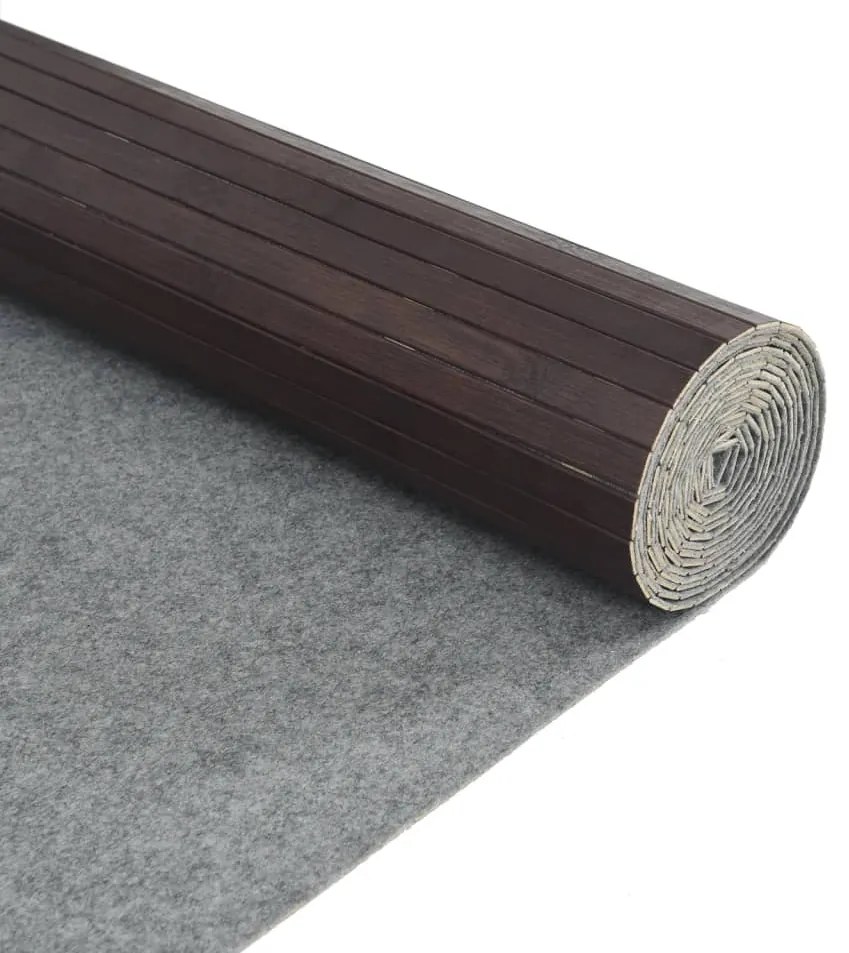 Tapete retangular 80x500 cm bambu castanho-escuro