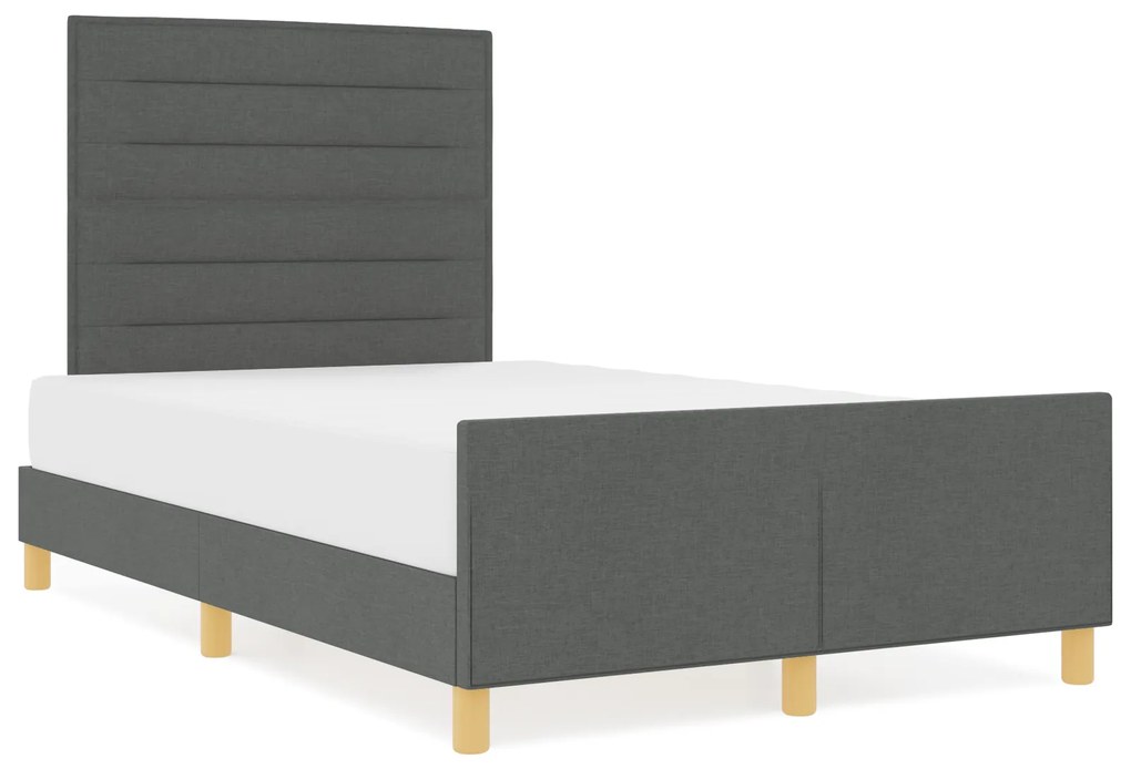 Estrutura de Cama de Tecido Cinza Escuro vidaXL 120x190 cm