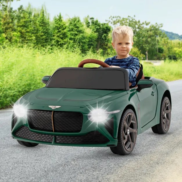 Carro elétrico infantil licenciado Bentley Bacalar 12V com controlo remoto 108 x 65 x 45 cm Verde