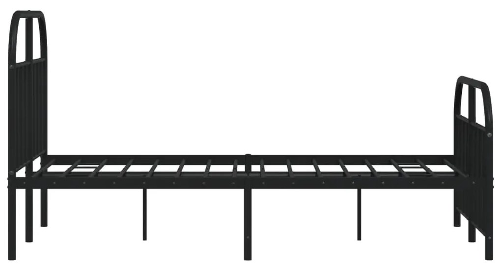Estrutura de cama com cabeceira e pés 120x190 cm metal preto