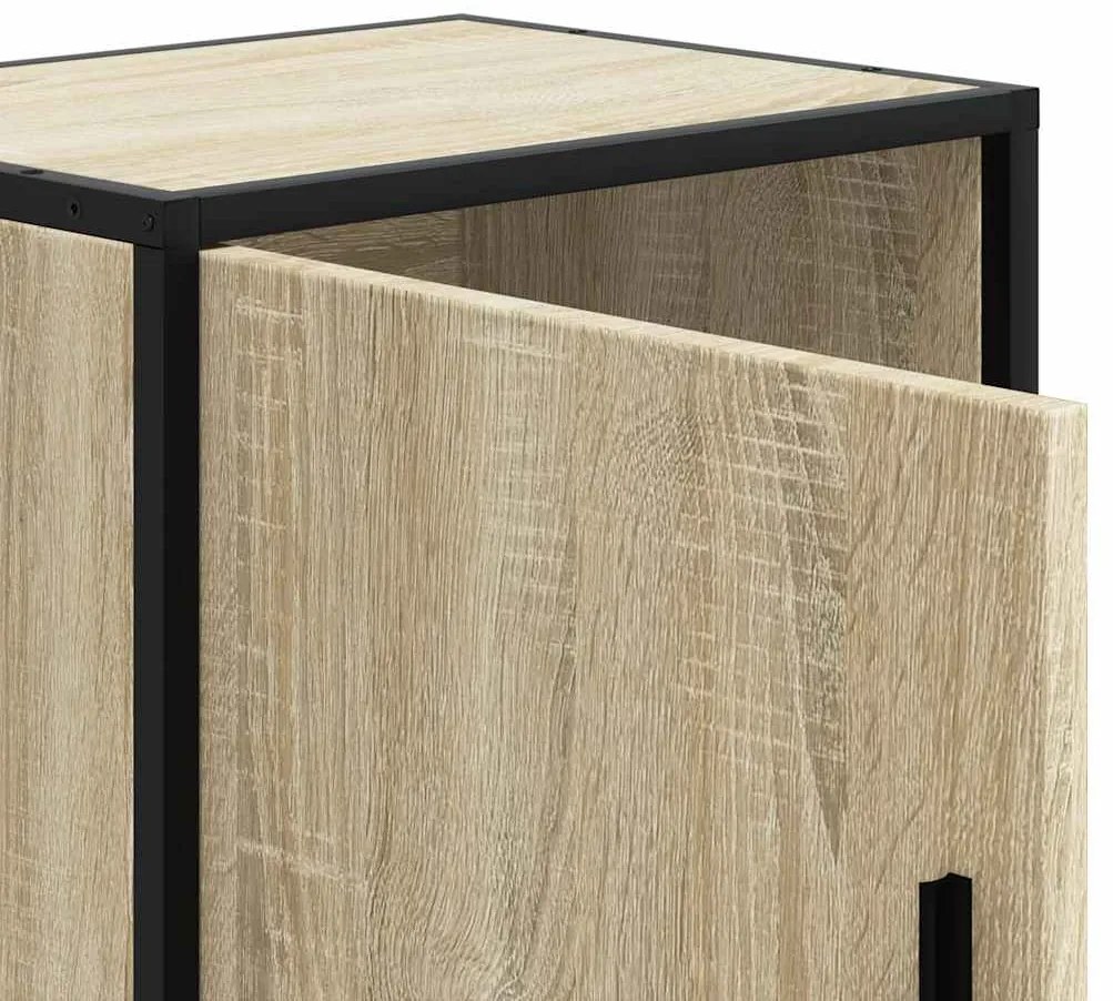 Mesa de cabeceira sonoma carvalho 40x31x50 cm madeira e metal