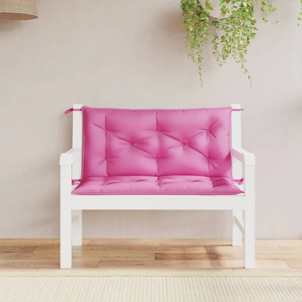 vidaXL Almofadões p/ banco de jardim 2 pcs 100x50x7 cm tecido rosa