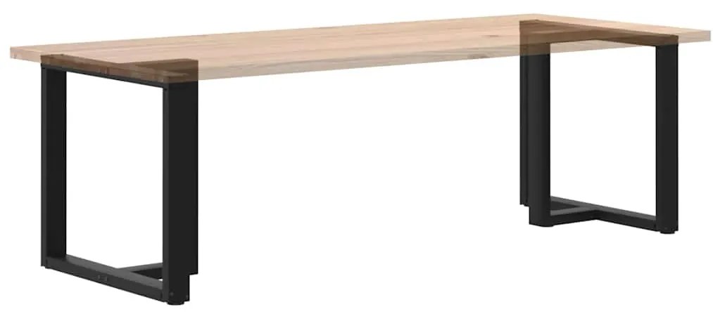 Pés de mesa de jantar em forma de T, 2 peças, preto, 70x35x(72-73) cm,