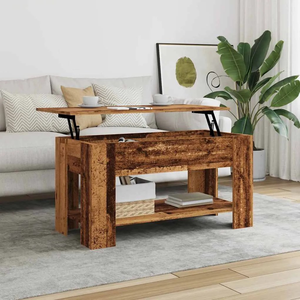 Mesa de centro madeira antiga 101x49x52 cm madeira trabalhada