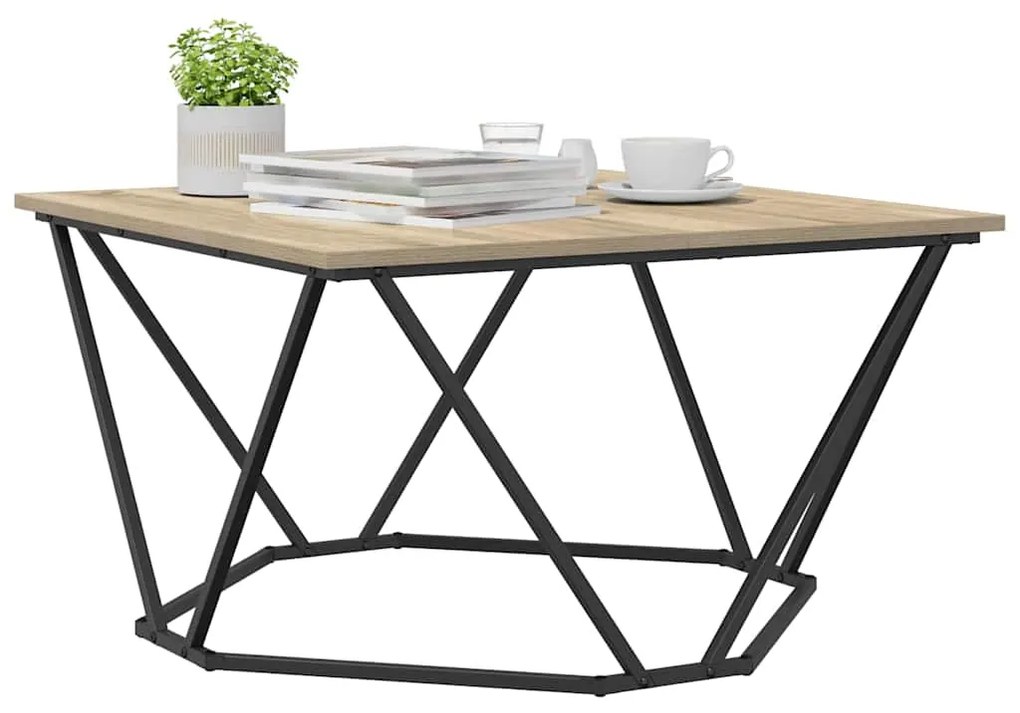 Mesa de Centro Carvalho Sonoma 80x80x45 cm Madeira de engenharia