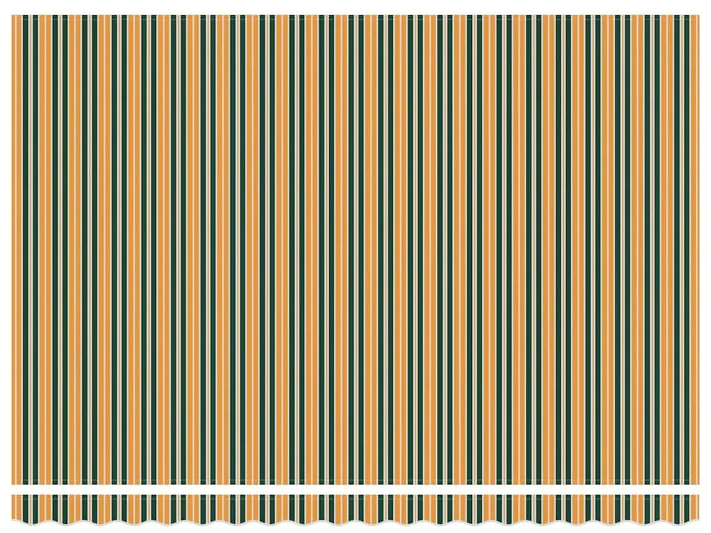 Tecido de Substituição para Toldo de 4,5x3,5 m Verde e Amarelo